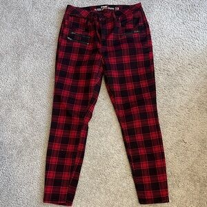 Hot Topic Red and Black Plaid Pants